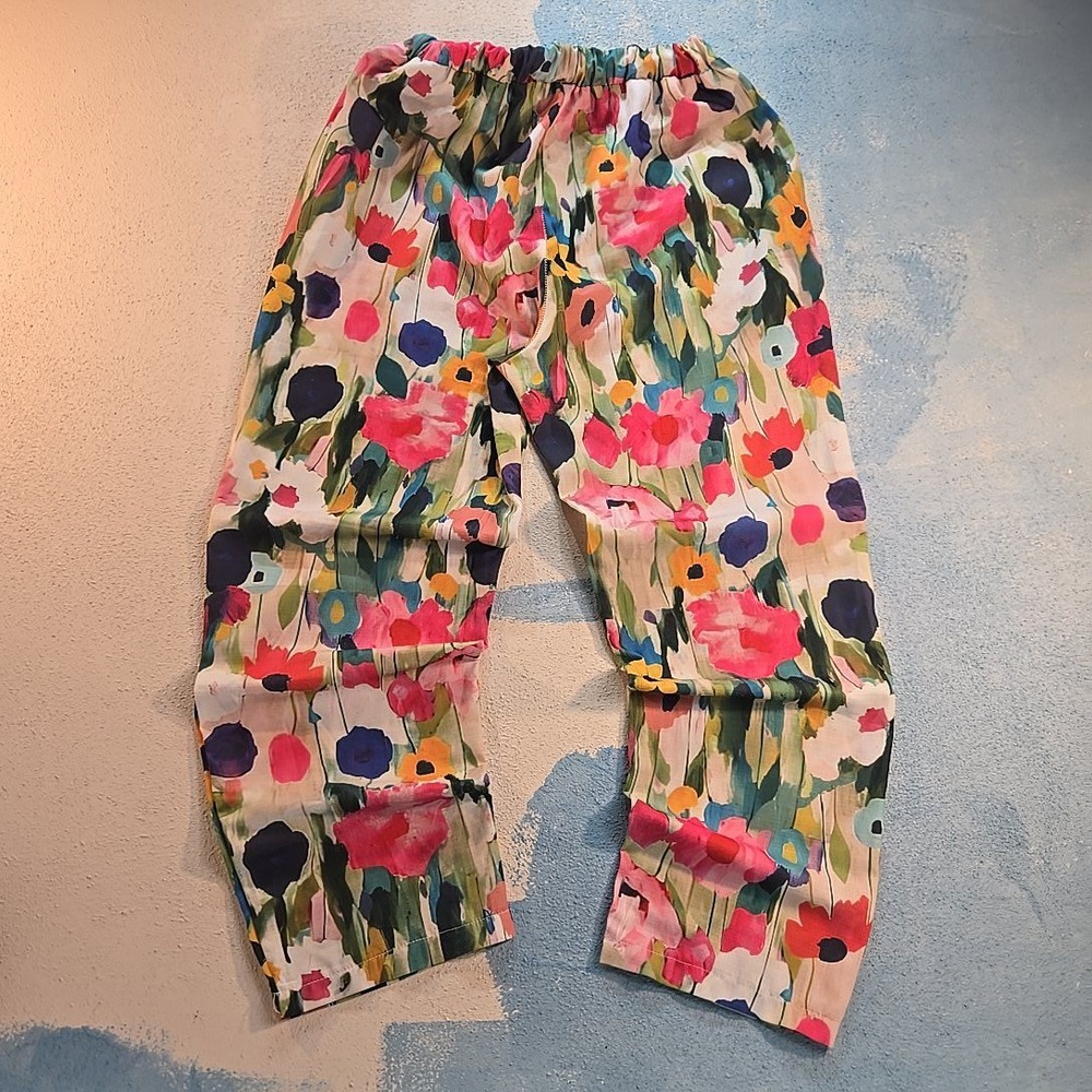 Women's Floral Print Polyester Boho Lounge Pants Stretch Waist Sleepwear Size S‎ - Picture 2 of 10